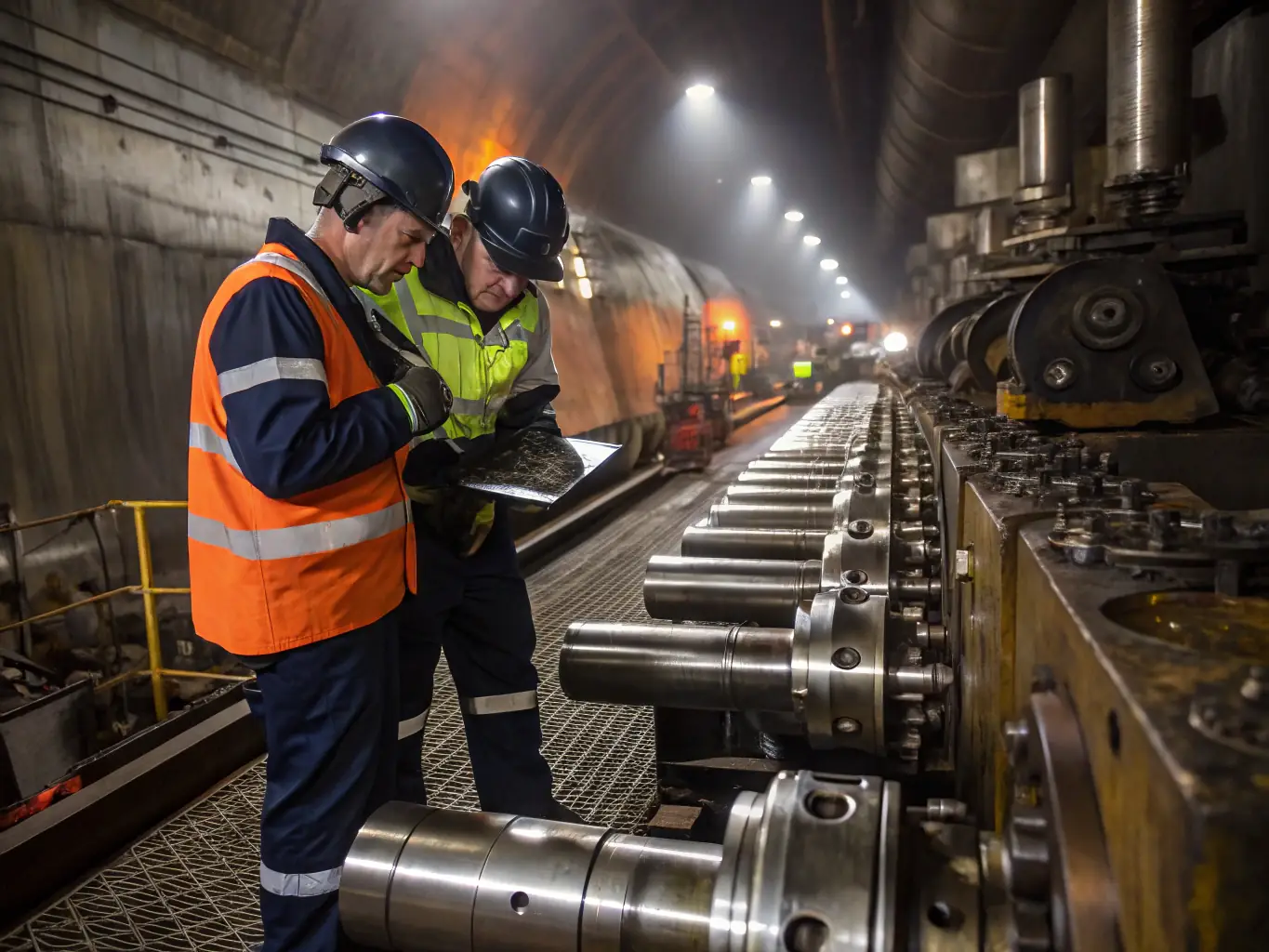 Close-up of machinery parts and components being inspected and refurbished, highlighting the quality and precision of 2gIndustrial's parts and refurbishment services.